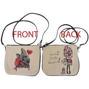 Brighton Retired Scottie Dog Crossbody Clutch Bag Canvas Purse Dog Lovers